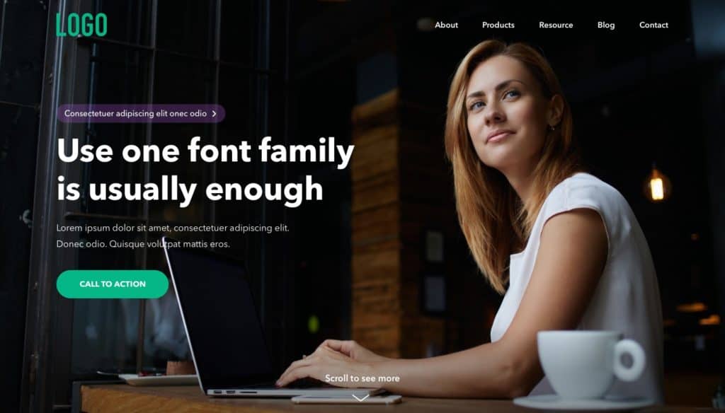 One font family example