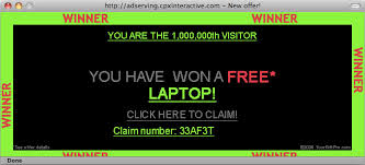 Free laptop win banner