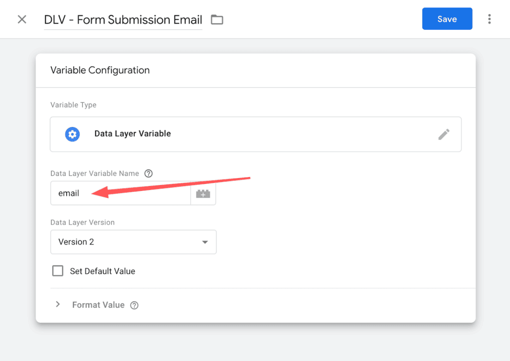 Data Layer Variable set up